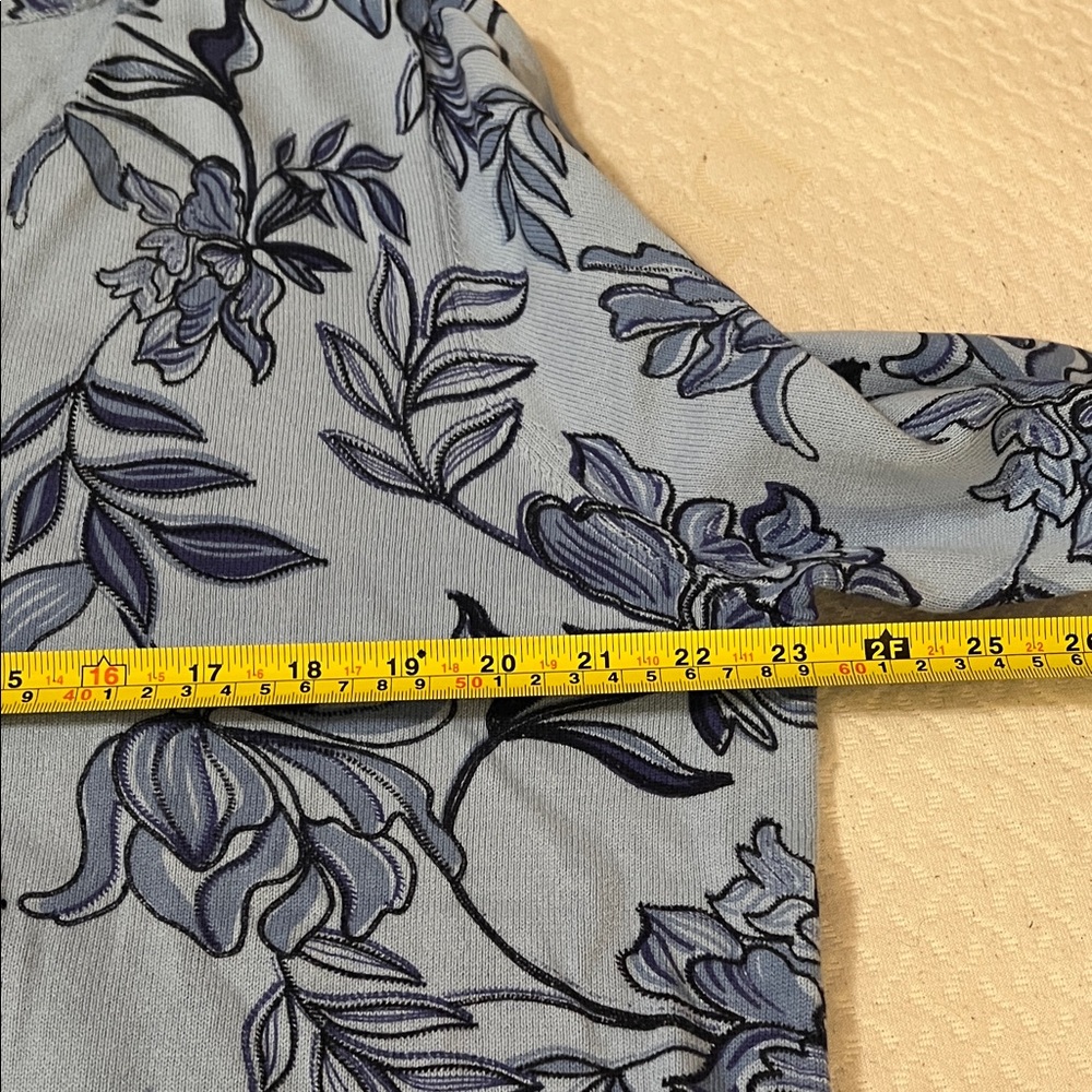 Appleseed's Blue and Navy Floral Knit Cardigan - Picture 6 of 6